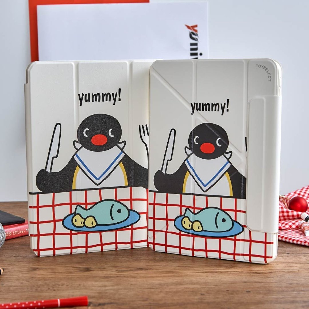 PINGU 准备吃鱼强悍磁吸 iPad 三折/Y 折保护壳 - 平板/电脑保护壳 - 塑料 多色