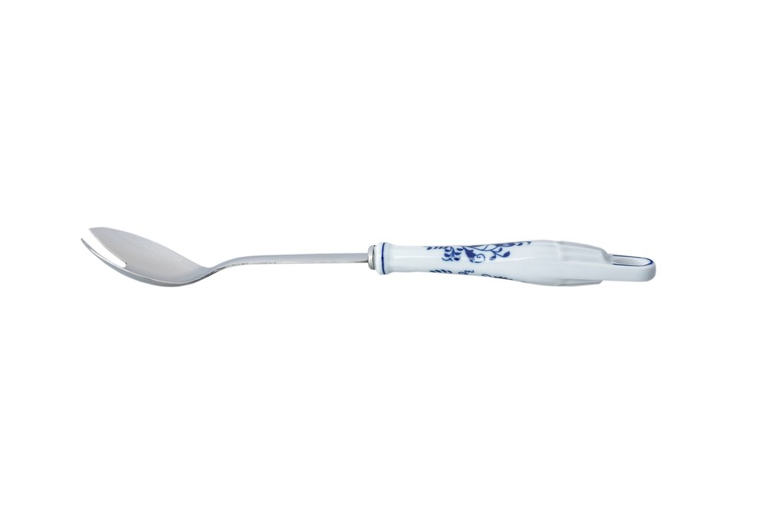 布拉格高堡经典沙拉大叉匙 -32CM / 西餐餐具 / 婚礼 / 母亲节礼盒 - 餐刀/叉/匙组合 - 瓷 银色