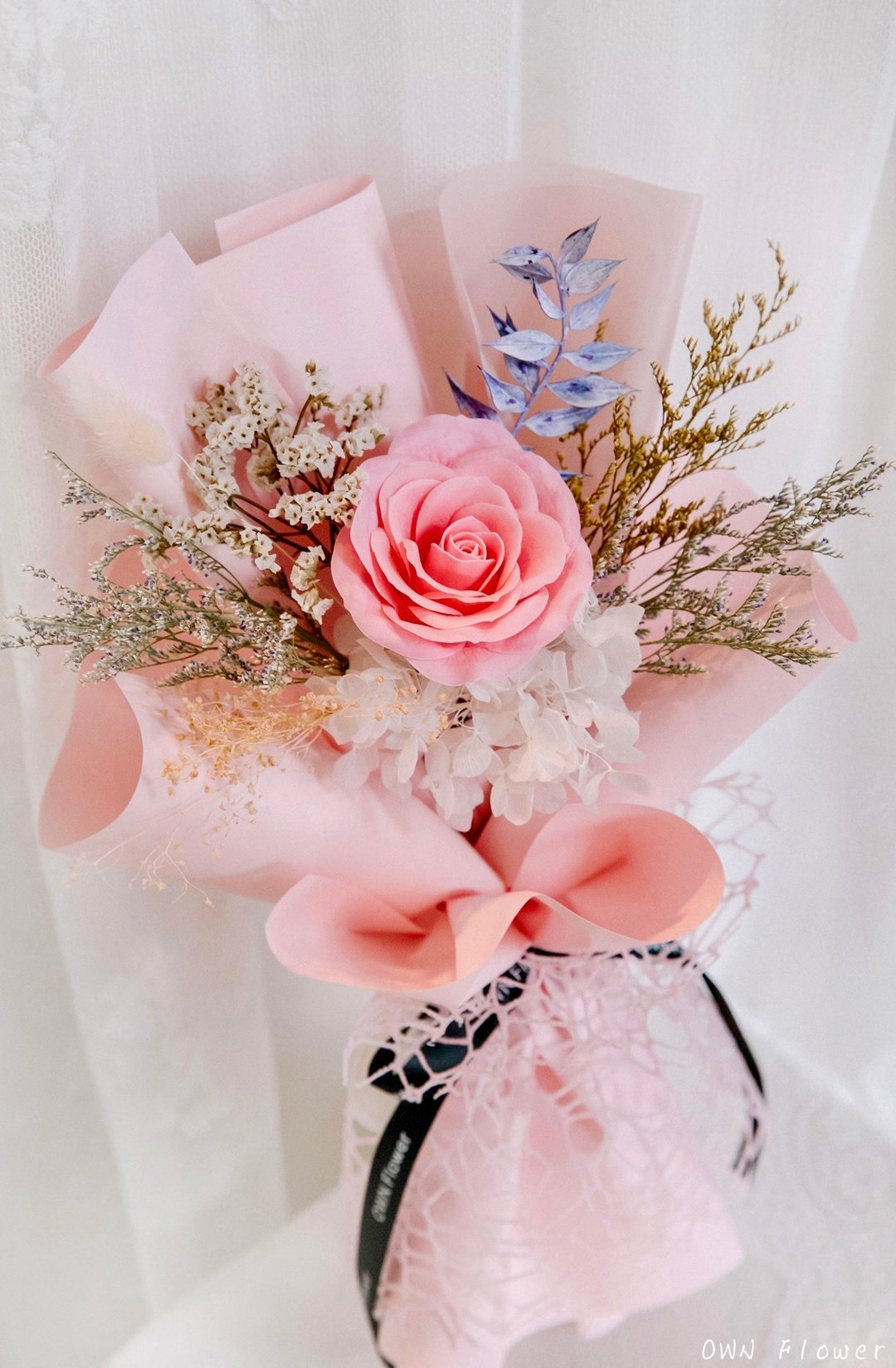 毕业花礼/干燥花束/香皂花花束/向日葵花束/毕业花束/毕业季花束 - 干燥花/捧花 - 植物．花 粉红色