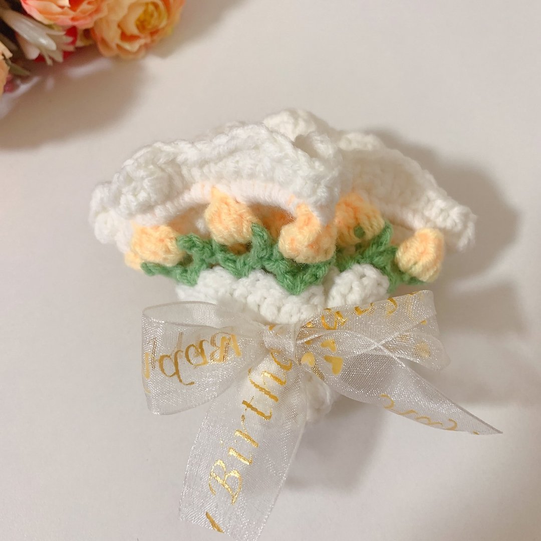 手工编织郁金香花束杯垫 - 杯垫 - 棉 