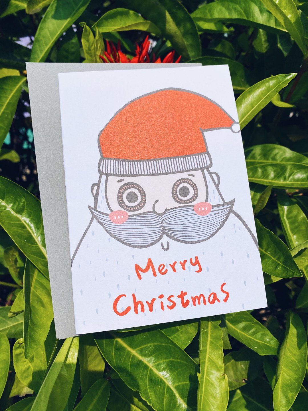 插画手写对折卡片 - Merry Christmas 圣诞节 - 卡片/明信片 - 纸 白色