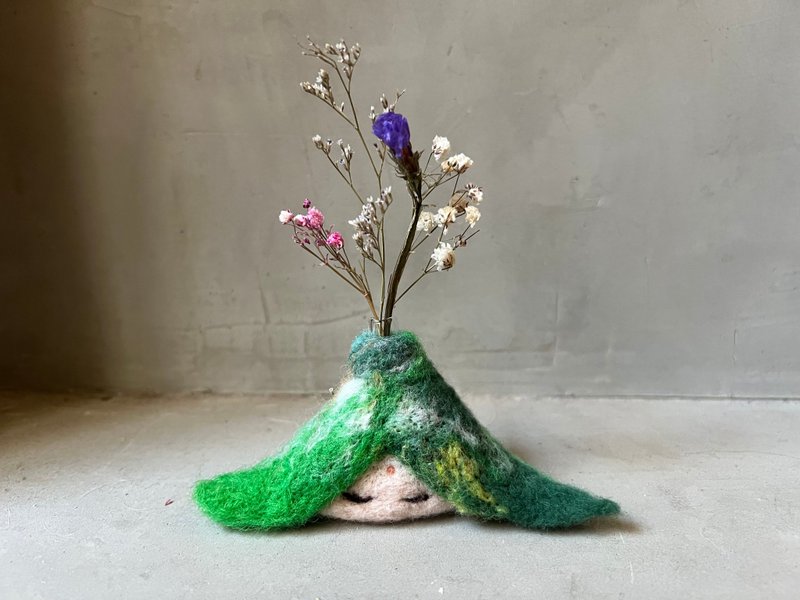 女神小山花器 - 花瓶/陶器 - 羊毛 绿色