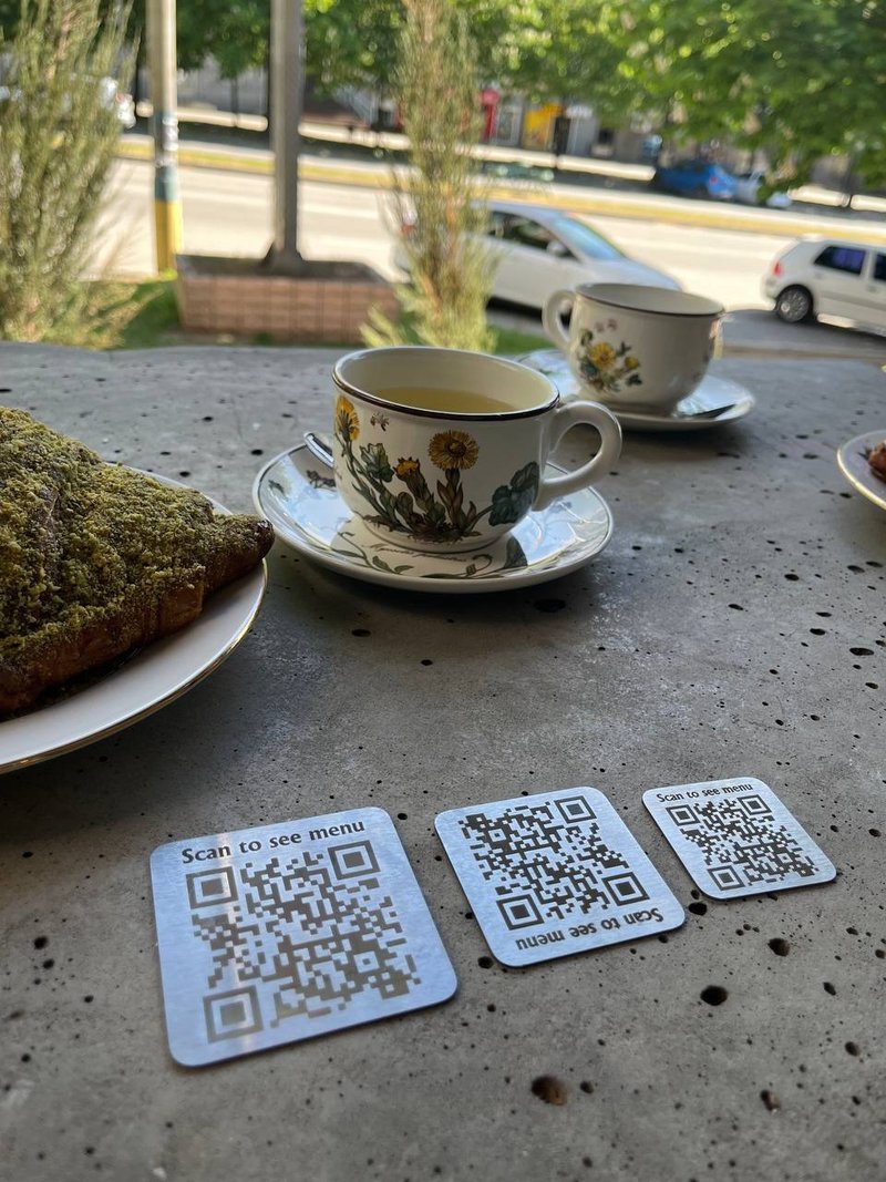 酒菜单金属二维码、二维名片、不锈钢二维码 - 杯垫 - 其他金属 银色