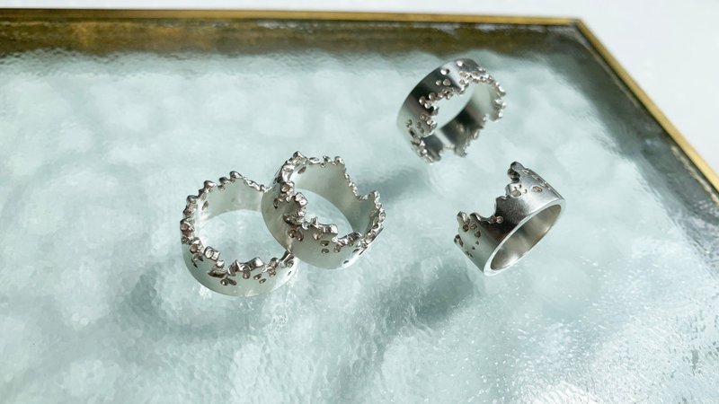 接单订制 纯银月蚀宽版戒指 - 戒指 - 纯银 银色