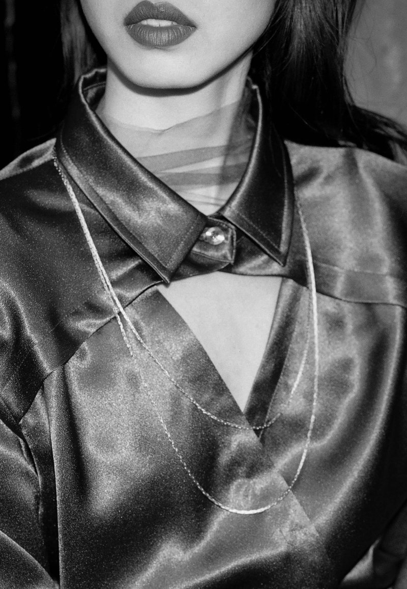 Two Chains 系列 蛇双条项链 银钯金 - 项链 - 铜/黄铜 银色