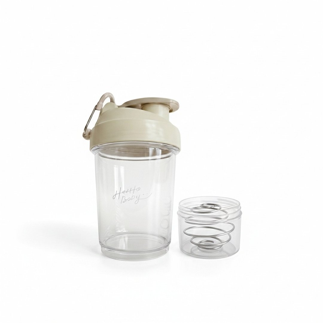 【Hozho Body 好滋好】雙層乳清蛋白搖搖杯 - 奶油白 400ml - 水瓶/水壶 - 塑料 