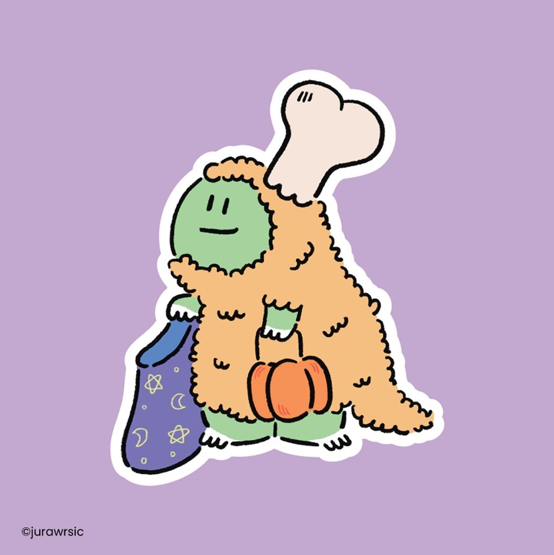 Jurawrsic 压克力贴纸 PVC 防水 die-cut trick or treat halloween 炸鸡 - 贴纸 - 纸 橘色