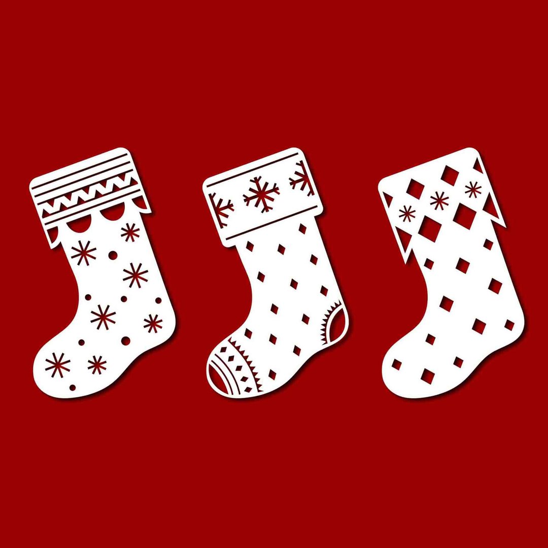 Christmas stocking svg, christmas stocking template, christmas stocking pdf, SVG - 图文模板设计 - 其他材质 