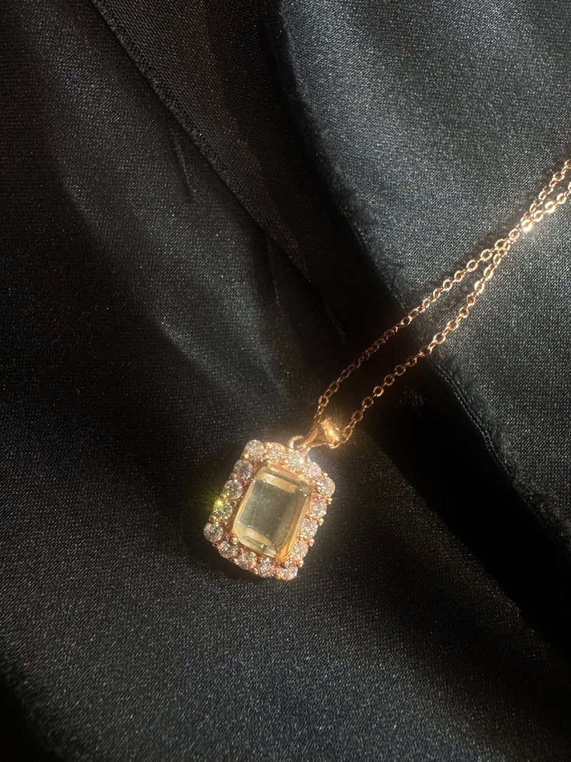 Citrine Necklace 镀14k 玫瑰金 黄水晶  项链 - 项链 - 半宝石 