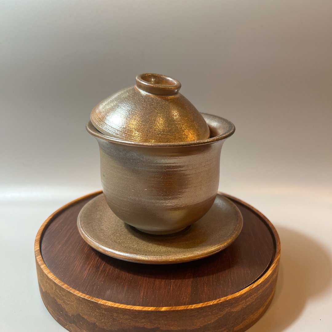 柴烧玫瑰金盖杯 / 三才杯  / 小平凡手作 - 茶具/茶杯 - 陶 