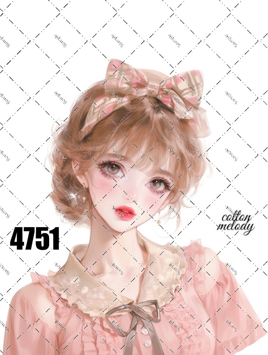 original sticker no.4751 人物贴纸 原创贴纸 原创人物贴纸 装饰贴纸 cotton melody - 贴纸 - 纸 