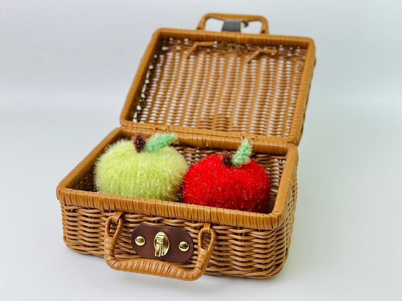 苹果编织菜瓜布DIY在线课程材料包含影片 生日礼物 情人节 送礼 - 编织/刺绣/羊毛毡/裁缝 - 棉．麻 