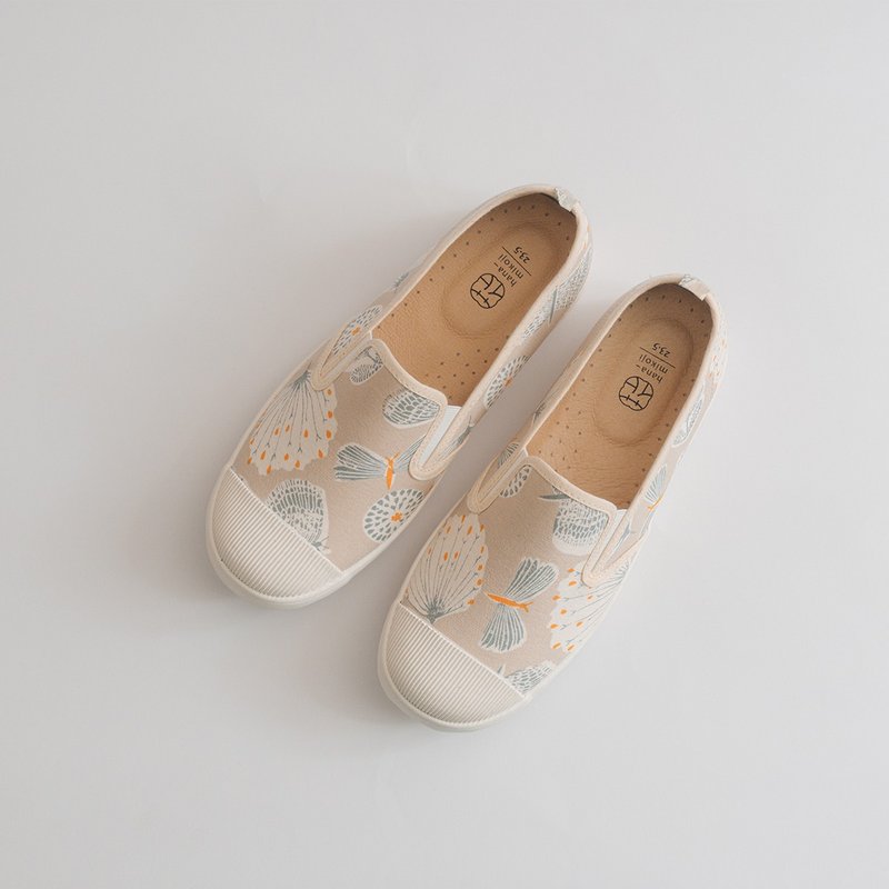 最后再版【甜椒日】小斑蝶 全新升级 宽楦舒适 妈妈 秋天 - 女款休闲鞋 - 棉．麻 卡其色