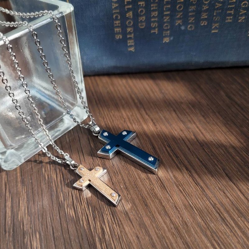 【绝版出清品】守候。十字架白钢墬饰 墬链 / 最后一件 / - 项链 - 不锈钢 多色