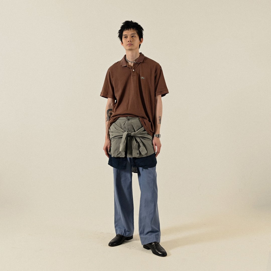 【NaSuBi Vintage】Upcycling衬衫造型腰间饰片 - 围巾/披肩 - 其他人造纤维 