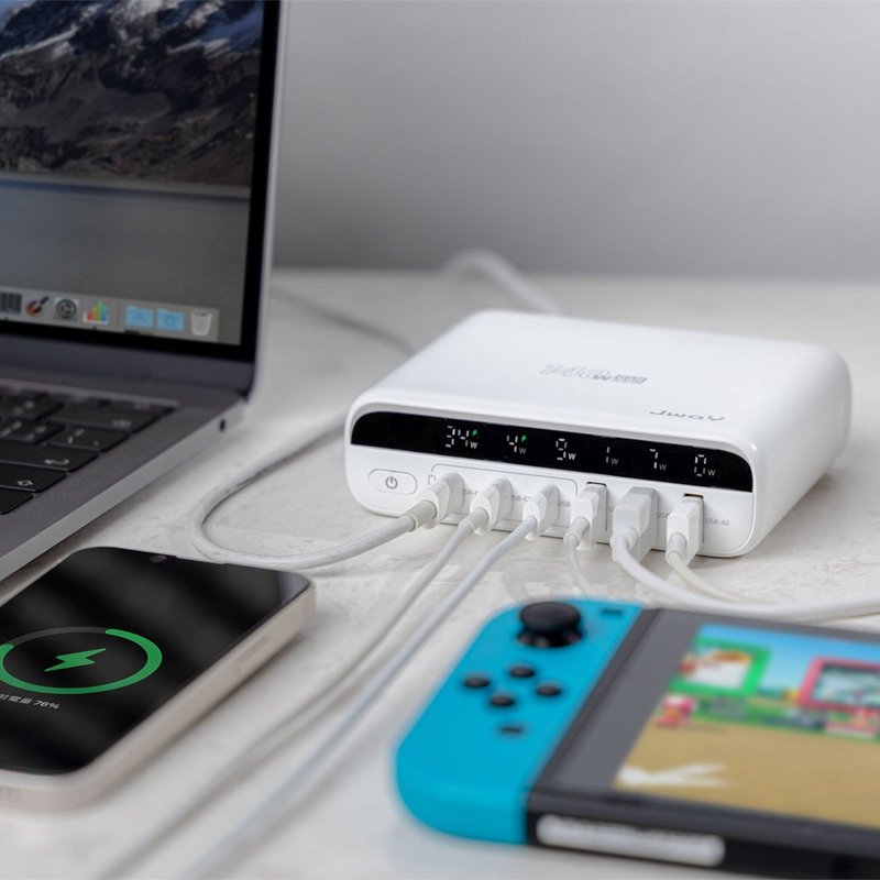 JWAY 智慧显示140w氮化镓6孔快充 JY-GAN140W - 充电宝/传输线 - 其他材质 白色
