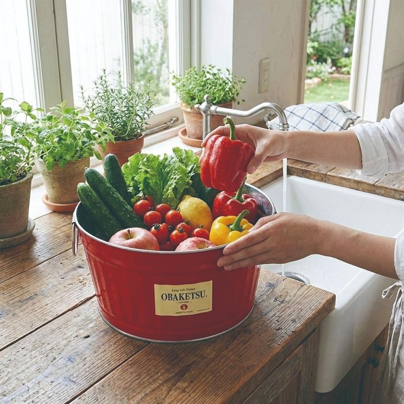 日本 OBAKETSU 手工制多功能迷你桶 7.5L  收纳 花盆 - 收纳用品 - 不锈钢 银色