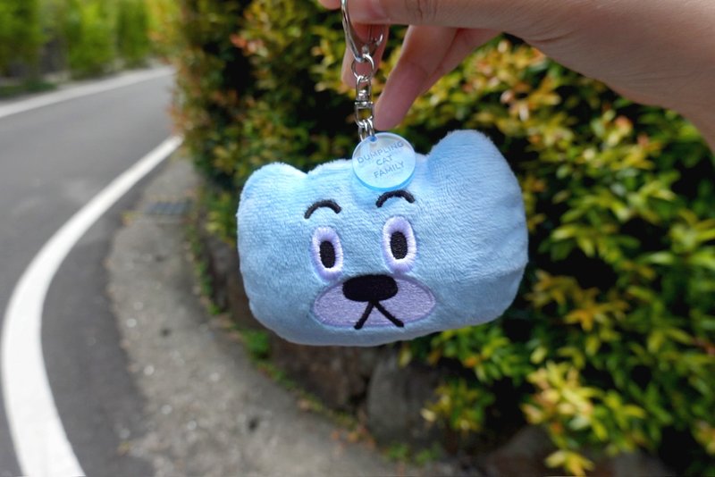 饺猫FAMILY - 饺娃镜子钥匙圈 - 钥匙链/钥匙包 - 棉．麻 蓝色