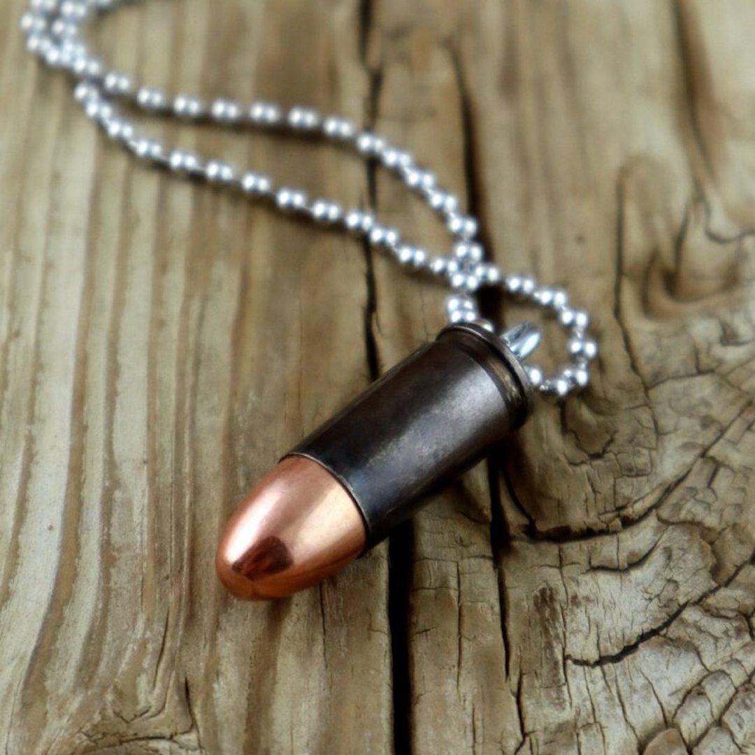 Bullet - 9mm 手枪子弹项链 / 男生女生金属造型复古质感个性项链 - 项链 - 其他材质 