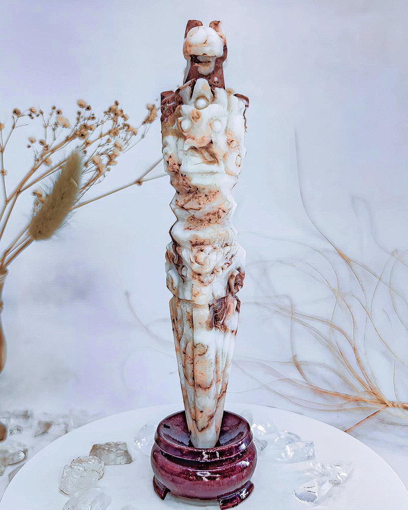 无尽回圈【马头明王金刚杵】珊瑚舍利/龙宫舍利金刚杵摆件/实品照 - 摆饰 - 水晶 红色