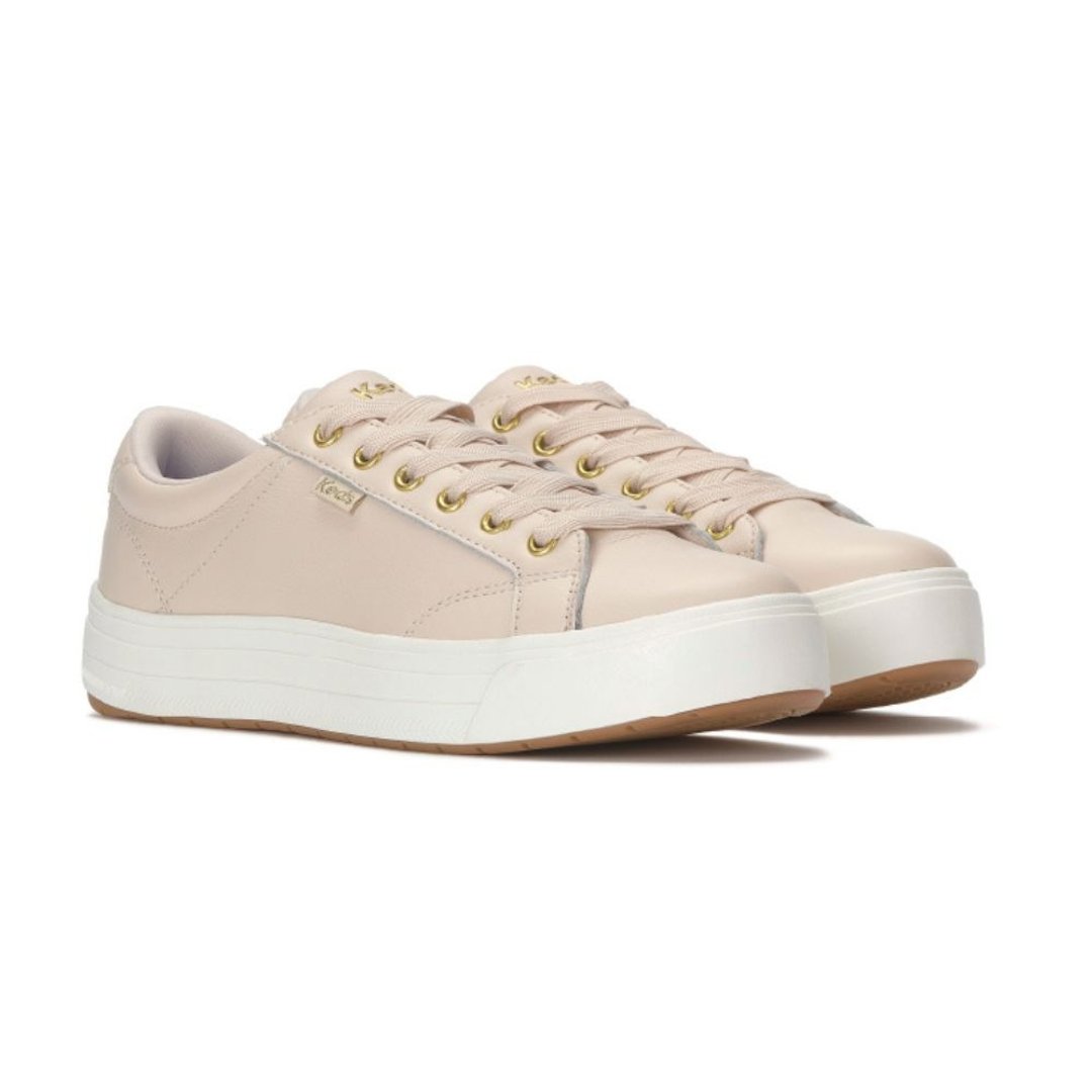 Keds PARK LEATHER 质感厚底皮革休闲鞋 牡丹粉 WH68900 - 女款休闲鞋 - 其他材质 
