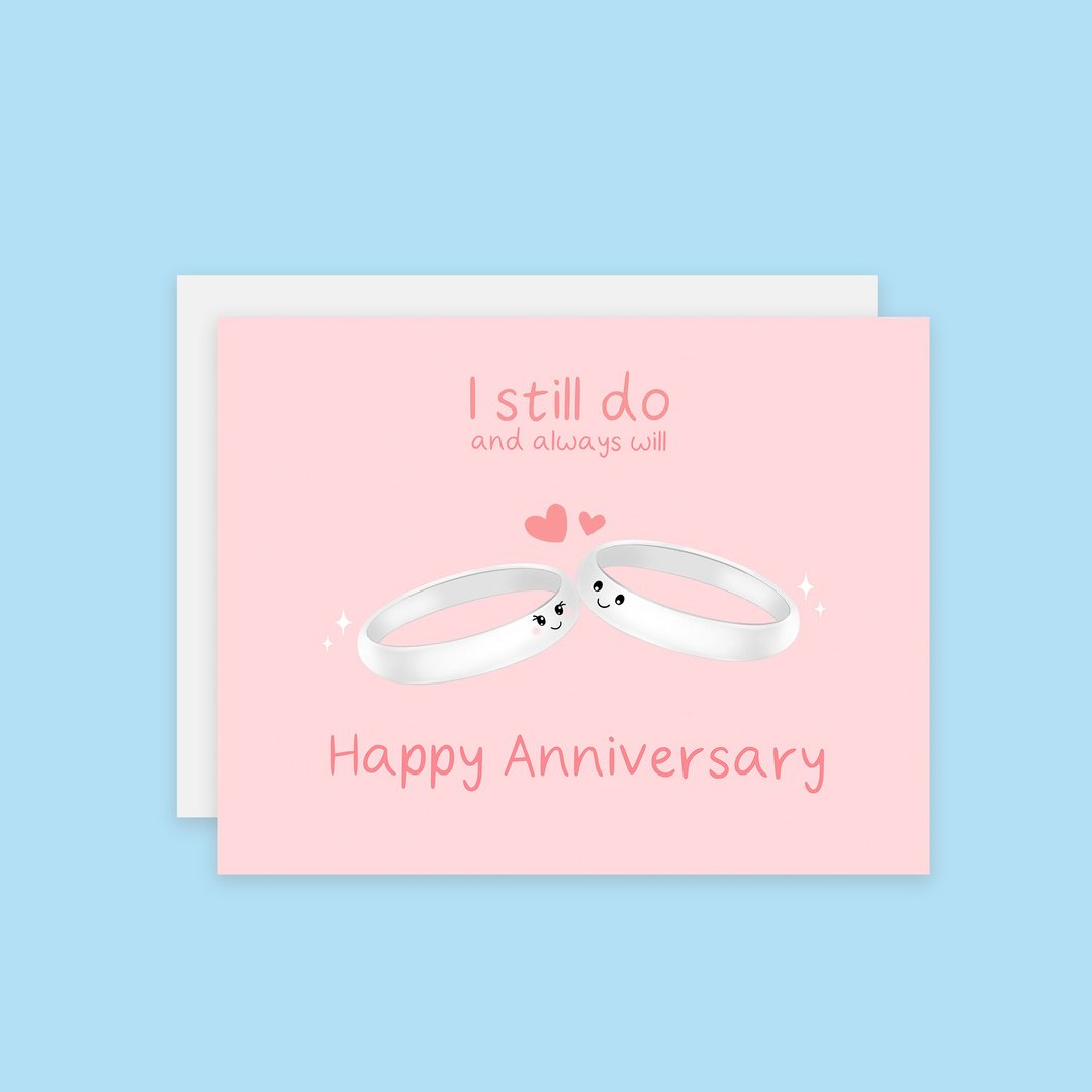 可爱的爱情卡 可爱的结婚纪念卡 一周年纪念卡 - 卡片/明信片 - 纸 
