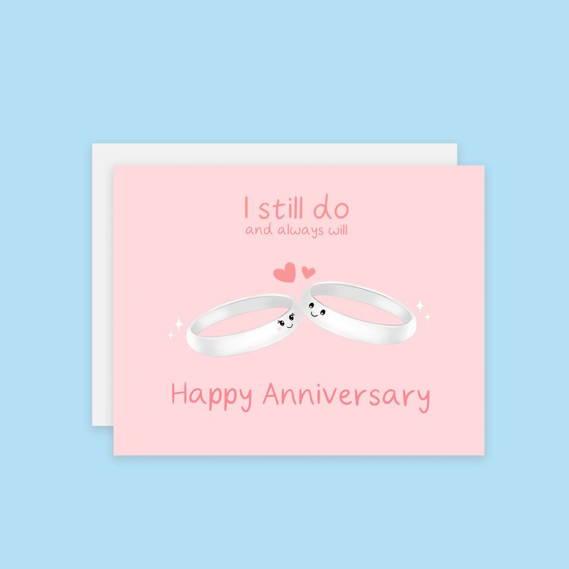 可爱的爱情卡 可爱的结婚纪念卡 一周年纪念卡 - 卡片/明信片 - 纸 