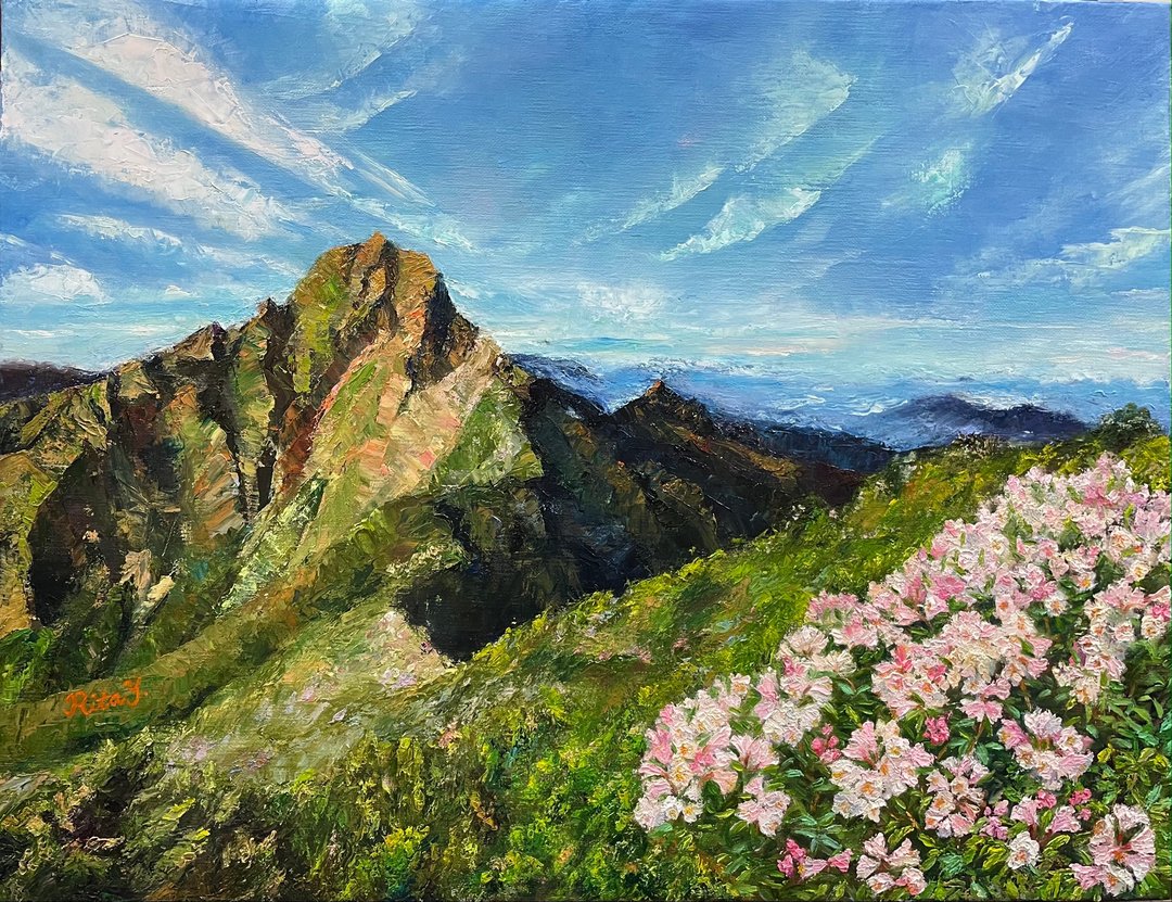 原创手绘油画-璀璨玉山 - 海报/装饰画/版画 - 棉 
