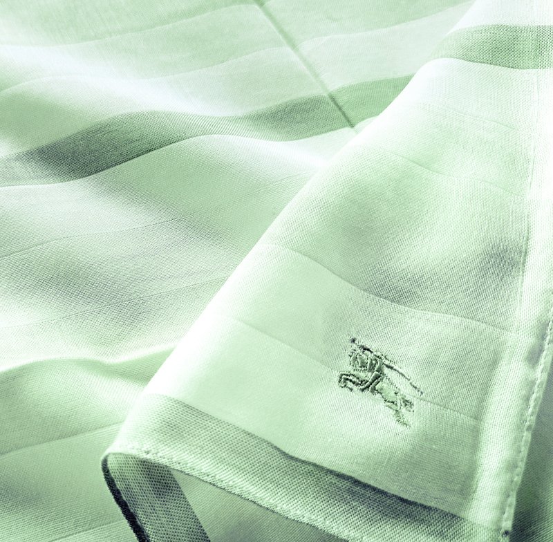 Burberry 复古手帕 绿色口袋巾 19 x 18.5 英寸 - 手帕/方巾 - 棉．麻 绿色