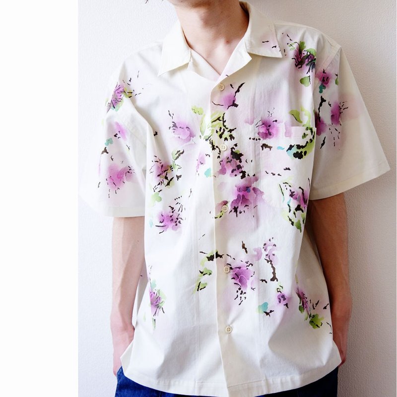Flower paint is a beautiful design and elegant shirt - 中性连帽卫衣/T 恤 - 棉．麻 多色