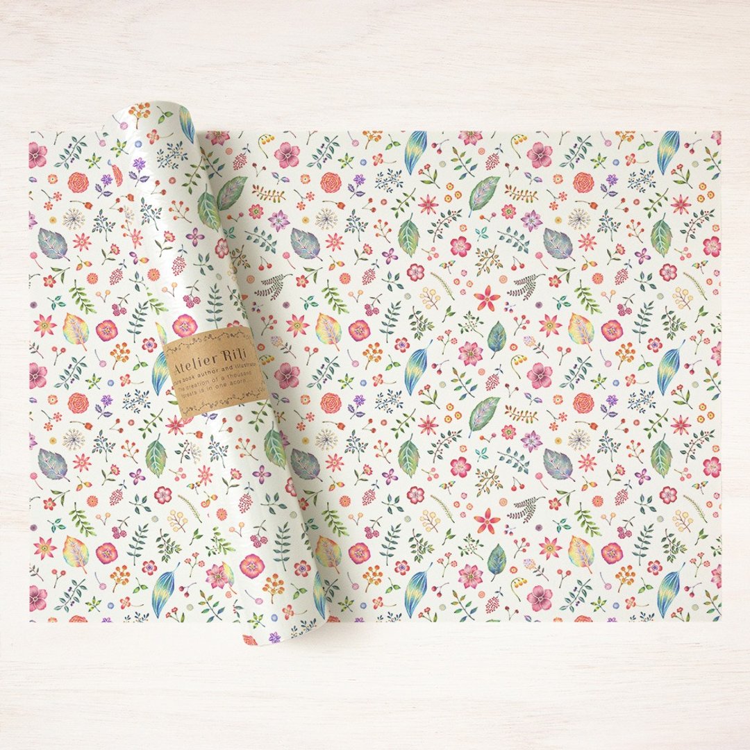 A set of 6 pieces. Wrapping paper A3 "Peach flower bird color" WP-A3406 - 包装材料 - 纸 粉红色