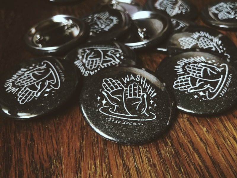 【Chüchü's】WASHHH!!! 徽章 - 徽章/别针 - 其他金属 黑色