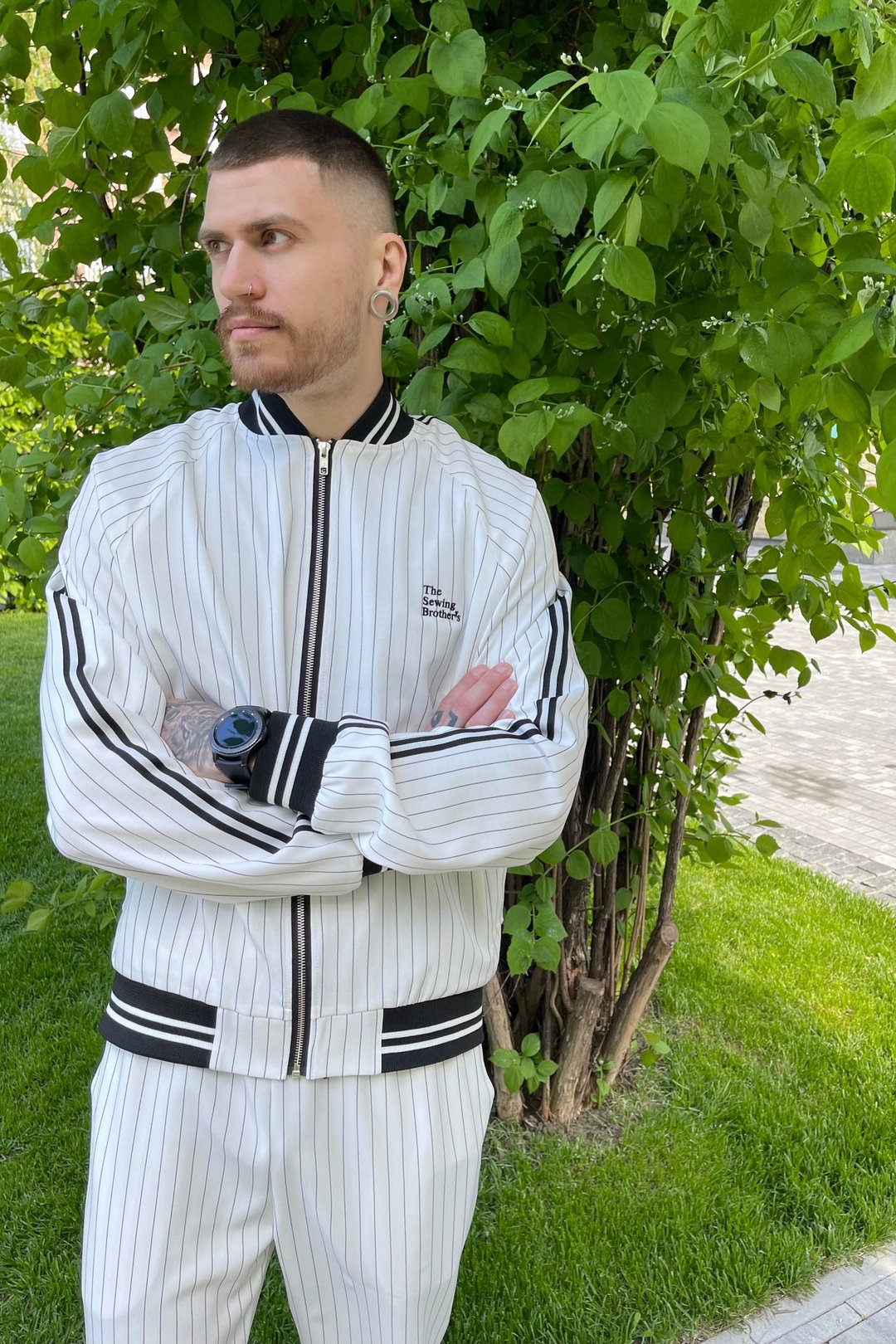 Tracksuit gentlemen tartan tracksuit men Gentlemen - 背带裤/连体裤 - 其他材质 白色