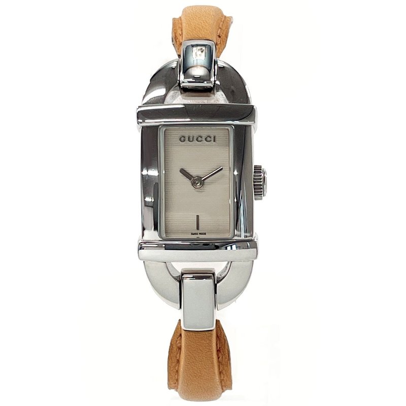 【日本直送 二手美品】Gucci 古驰 6800L 腕表 表带式手表 不锈钢/皮革 银色 - 女表 - 不锈钢 银色