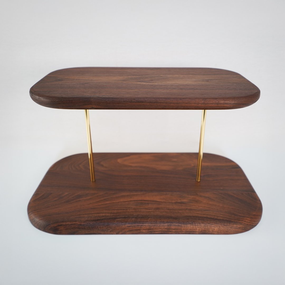 美国Fifty9 Design New York 胡桃茶点架 - 盘子/餐盘/盘架 - 木头 咖啡色