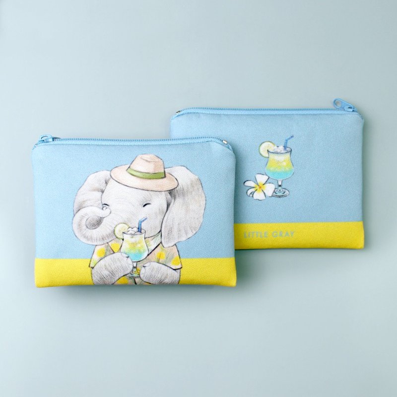 万用零钱收纳包 _ 夏威夷大象 - 零钱包 - 其他材质 蓝色
