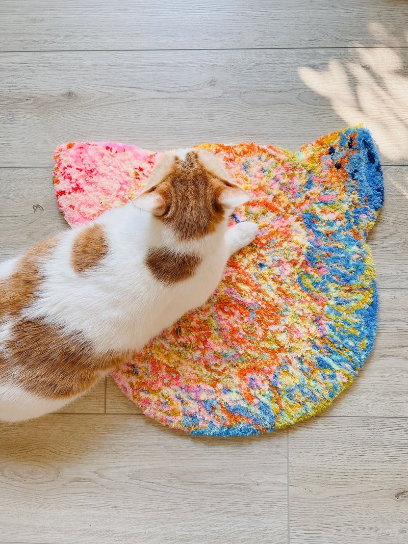 来自遥远宇宙的 猫咪星球 降落地球 梦幻拼色猫咪地毯 - 地垫/地毯 - 棉．麻 