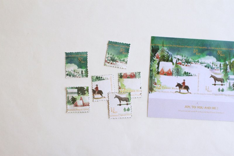 on the way to Ireland 邮票贴纸- 捷克 - 贴纸 - 纸 绿色