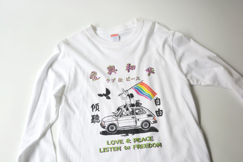 初耳/特别企划——相着対策  长袖Tshirt - 男装上衣/T 恤 - 棉．麻 白色