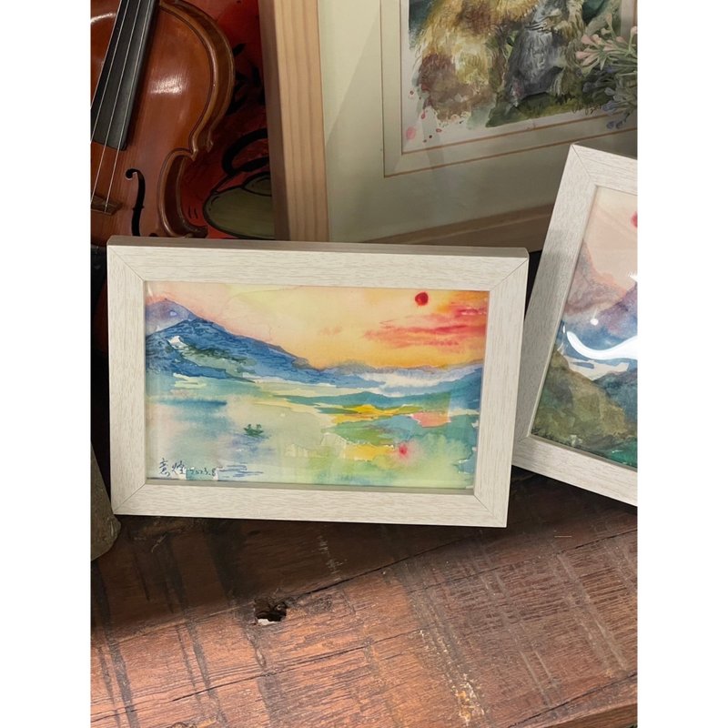 房中小画系列-湖与夕阳 - 摆饰 - 纸 多色