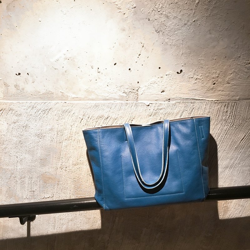 Passion 中方包海洋蓝色 手提/肩背/斜背 - 侧背包/斜挎包 - 真皮 蓝色