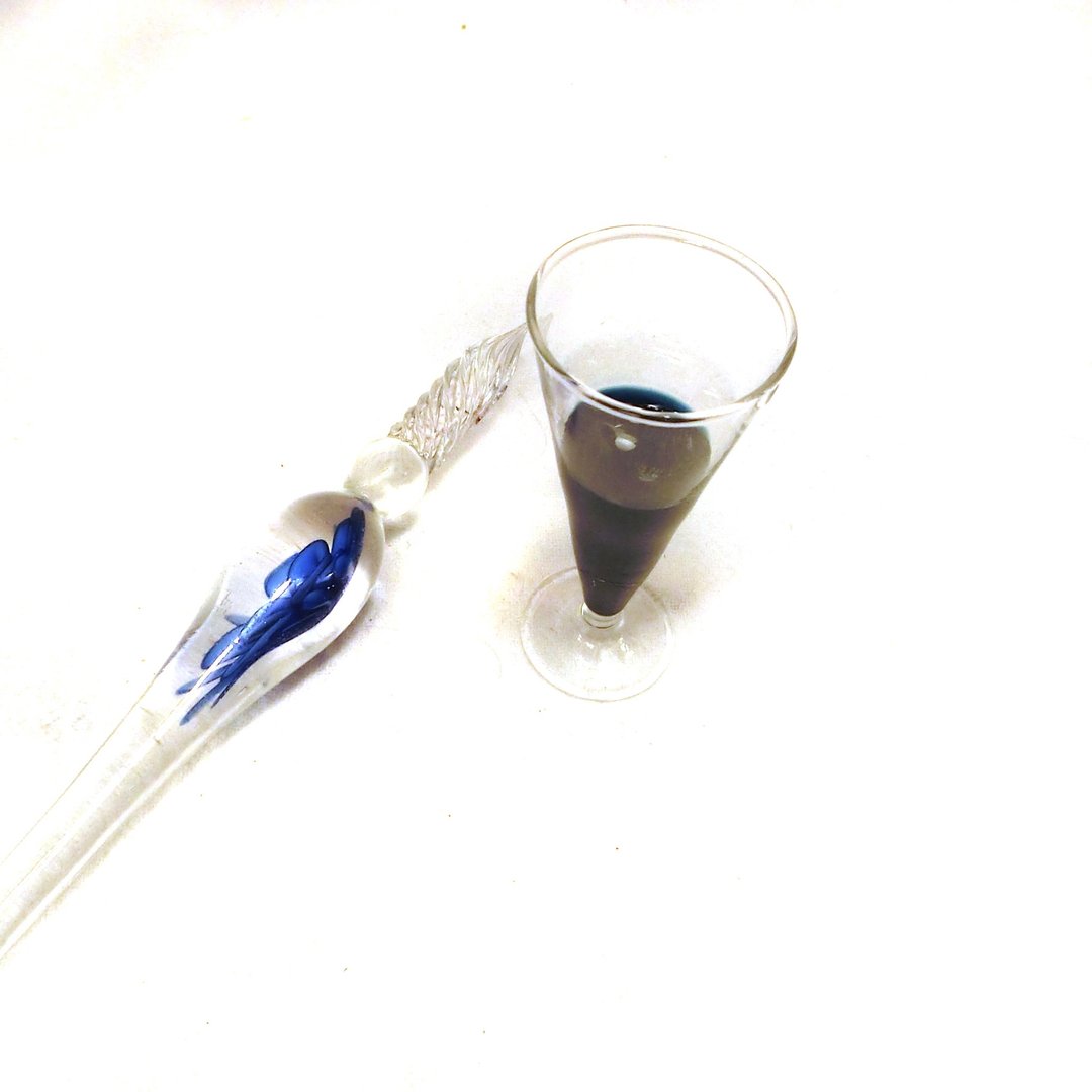 迷你手工玻璃樽 - 钢笔 - 玻璃 透明