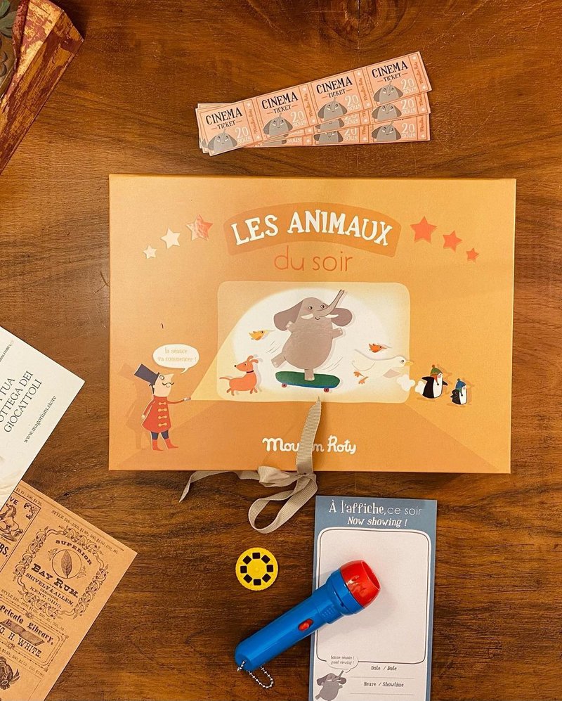 法国 Moulin Roty 故事手电筒剧院组(动物乐园) - 儿童绘本/图书 - 塑料 