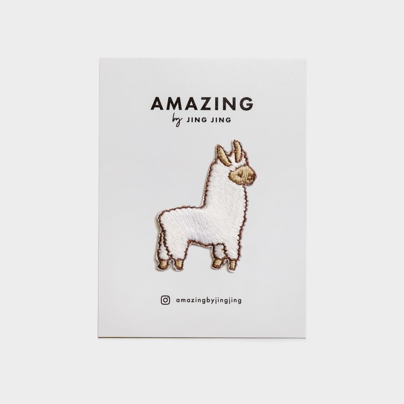 Sticker布贴 - 羊驼 - 徽章/别针 - 绣线 