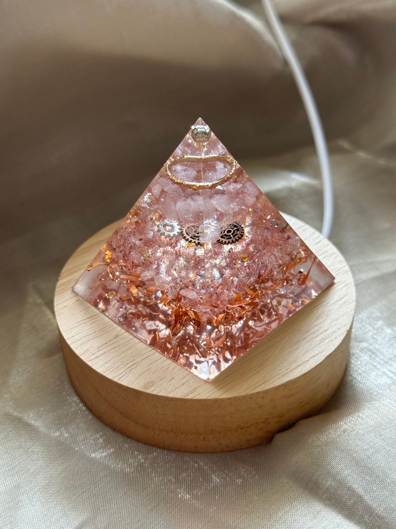 订制【奥刚能量塔-无条件的爱】粉晶/草莓晶-奥根金字塔 - 摆饰 - 树脂 