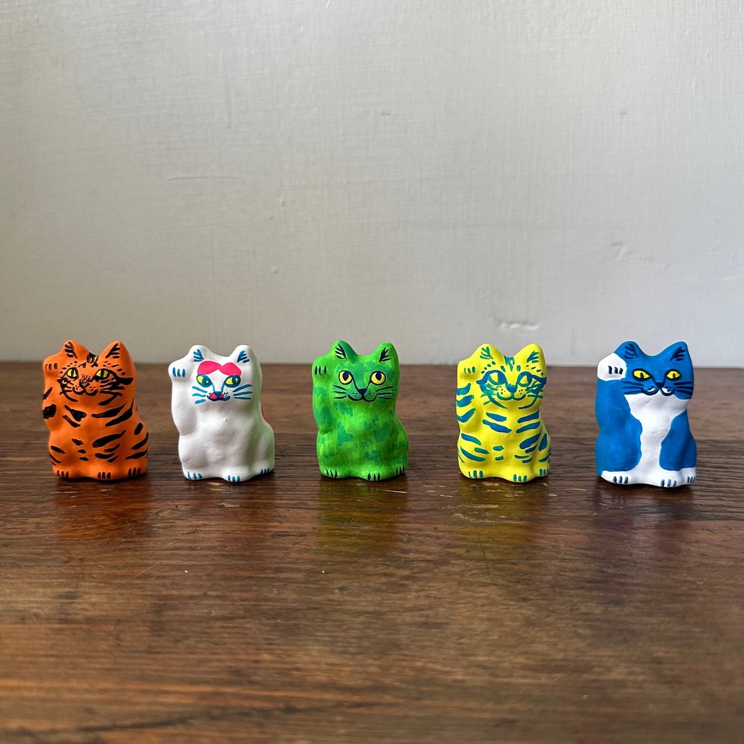 迷你张子招财猫 鲜艳色彩 - 玩偶/公仔 - 纸 多色
