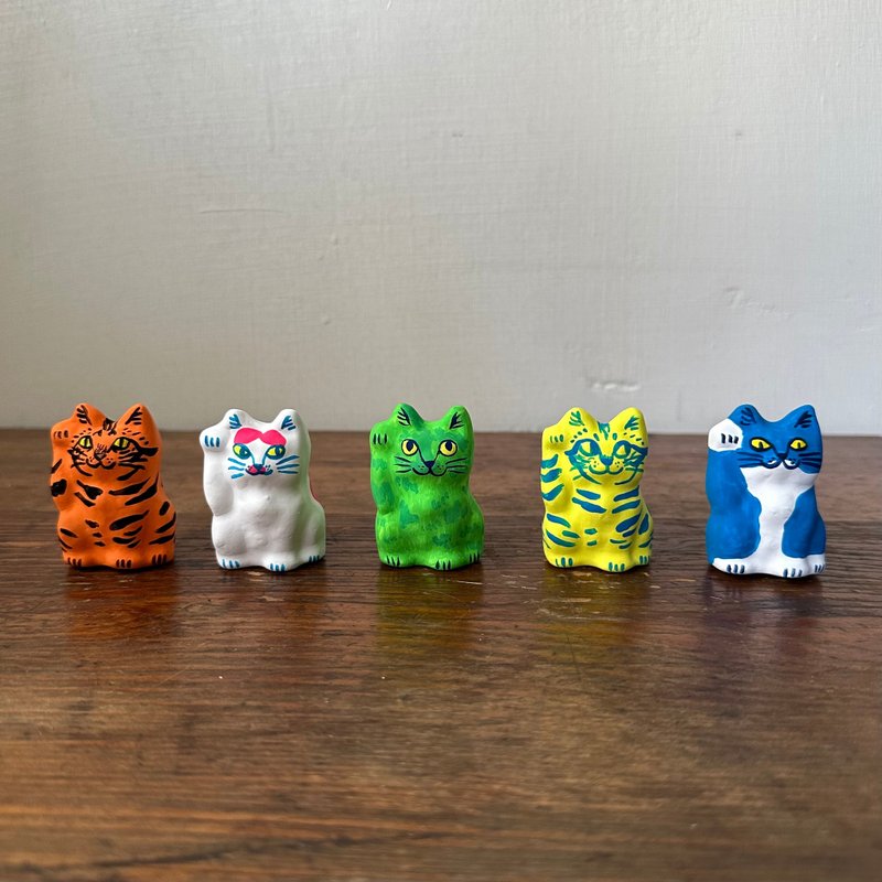 迷你张子招财猫 鲜艳色彩 - 玩偶/公仔 - 纸 多色