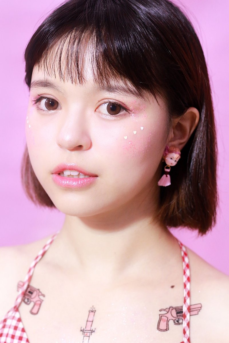 八十岁少女 原创手作复古董天使娃娃头流苏耳饰耳钉独特搞怪礼物耳夹 - 耳环/耳夹 - 其他材质 粉红色