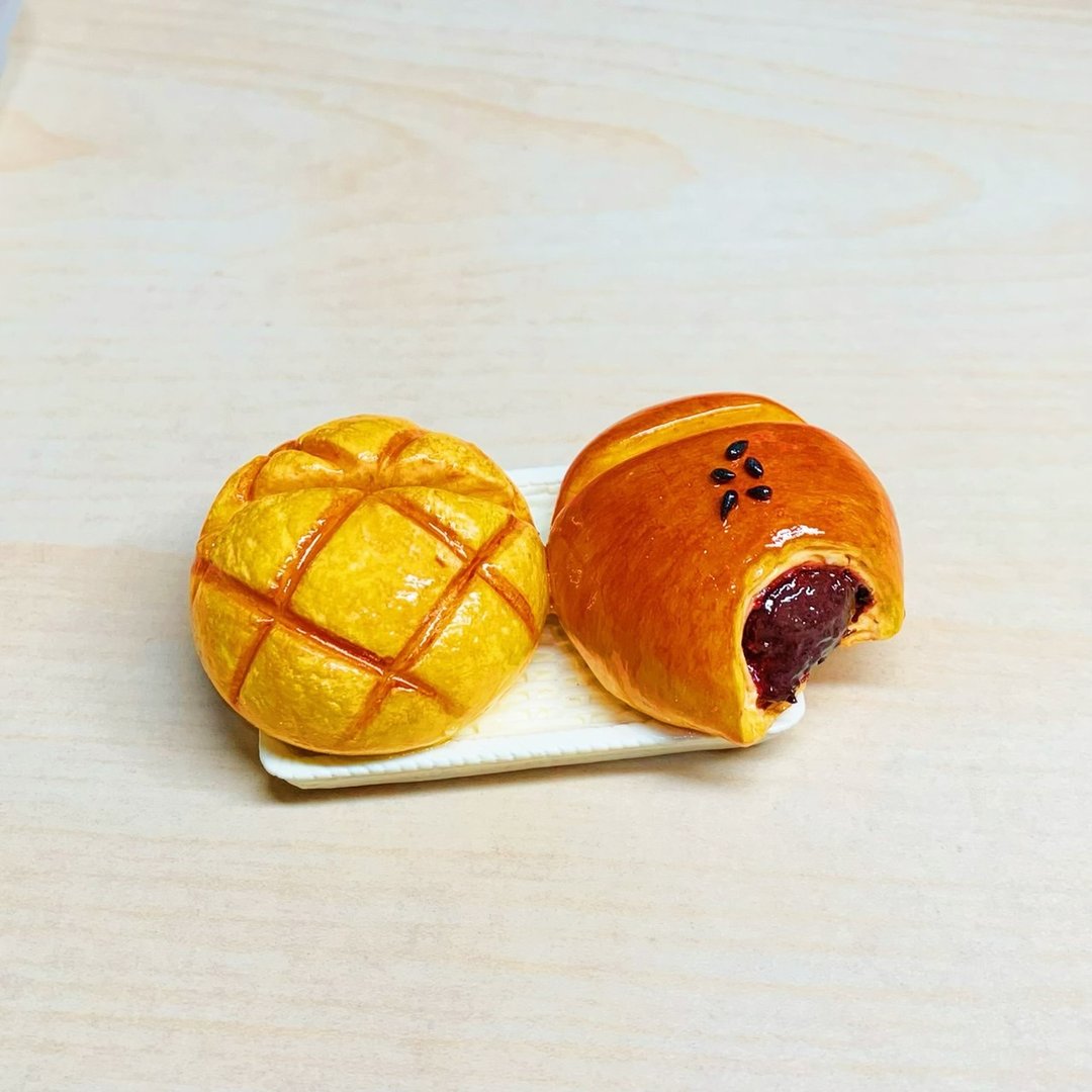菠萝红豆面包名片/memo夹 - 名片架/名片座 - 粘土 多色