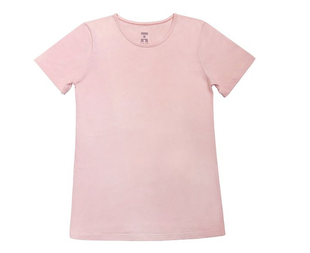春日 天然染素T(茜草) Organic Cotton - 中性连帽卫衣/T 恤 - 棉 粉红色